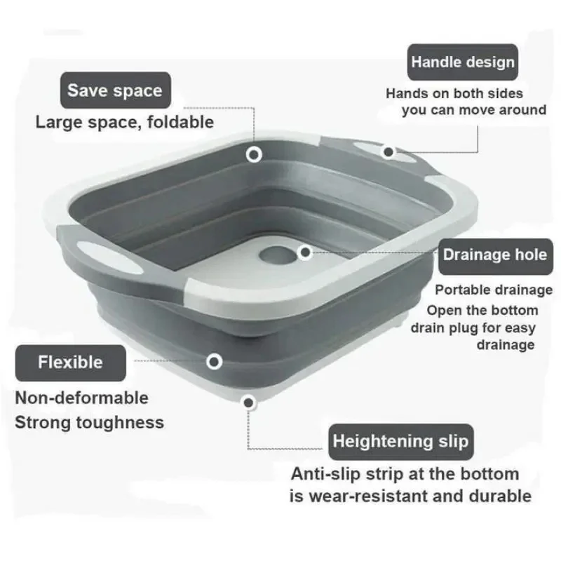 4-In-1 Multi-Board Basket | Foldable Sink & Cutting Board