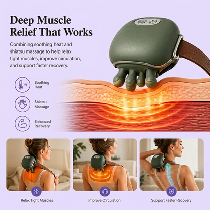 360° Heated Neck Massager | Simulated Human Hand Grip