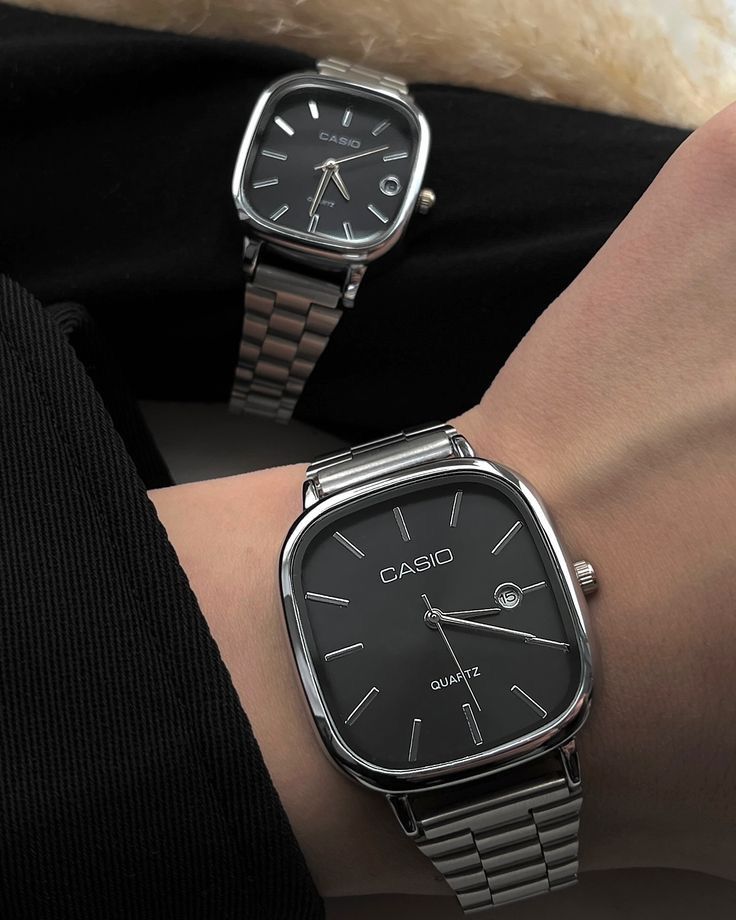 Casio Quartz Classic Silver & Black Watch For Men & Women