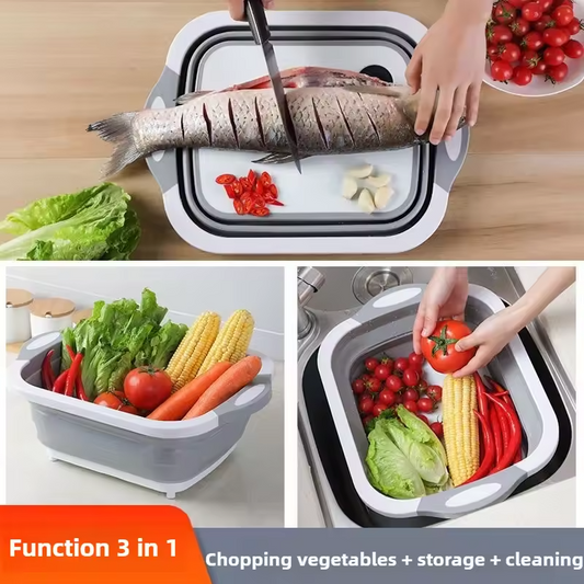 4-In-1 Multi-Board Basket | Foldable Sink & Cutting Board