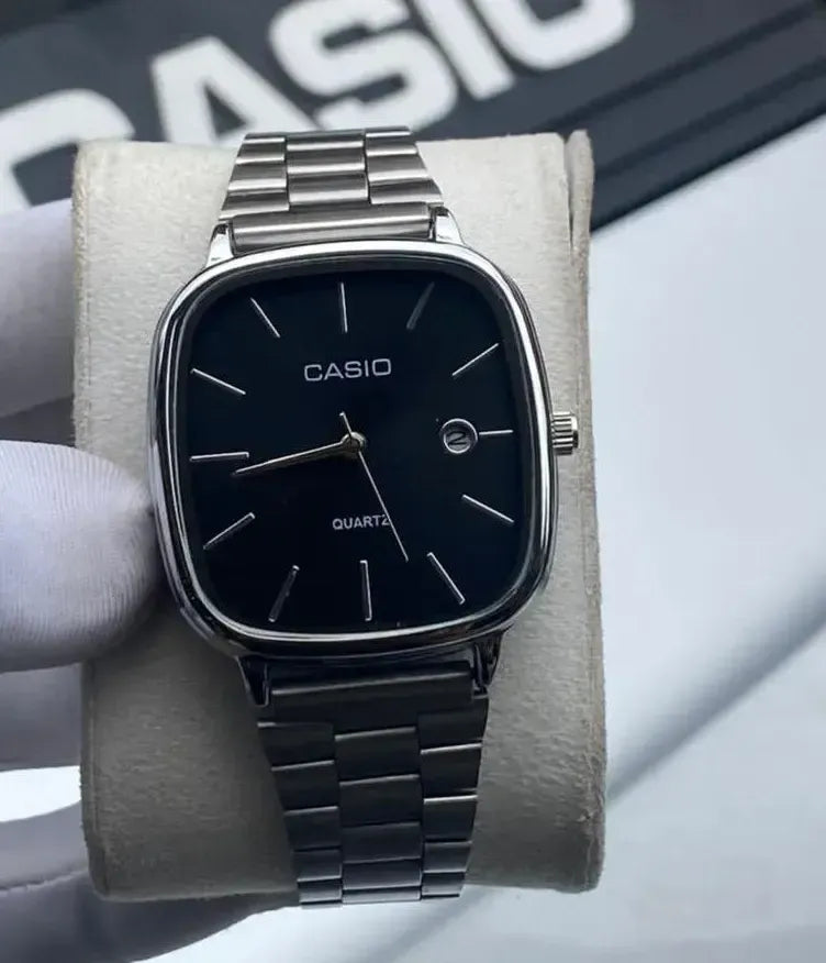 Casio Quartz Classic Silver & Black Watch For Men & Women