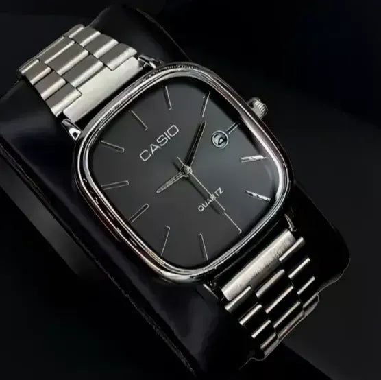 Casio Quartz Classic Silver & Black Watch For Men & Women