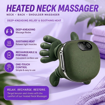 360° Heated Neck Massager | Simulated Human Hand Grip