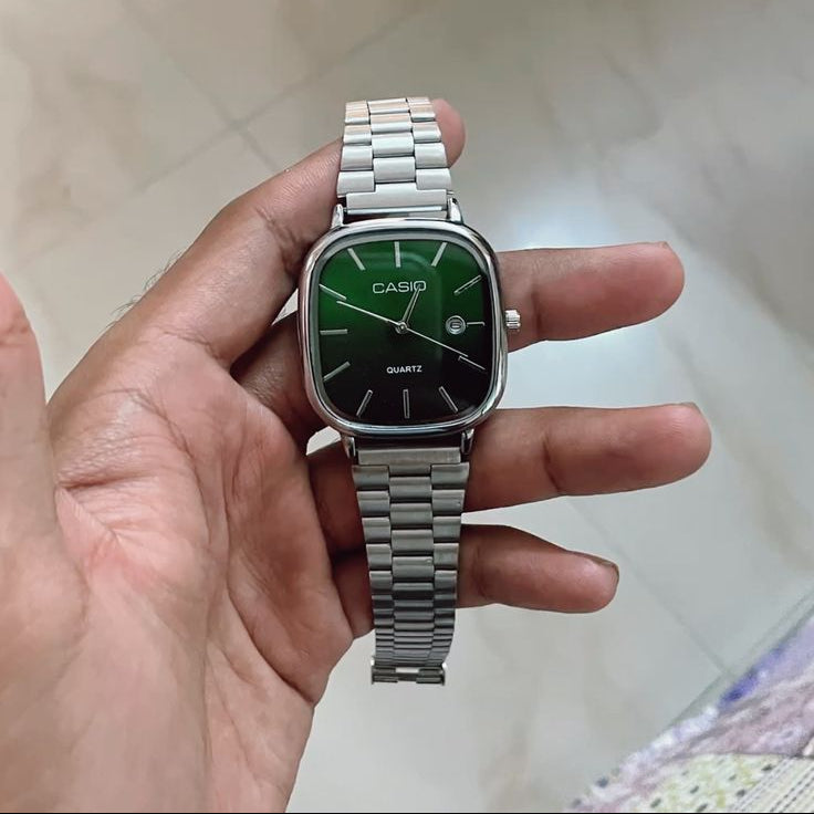 Casio Quartz Classic Silver & Black Watch For Men & Women