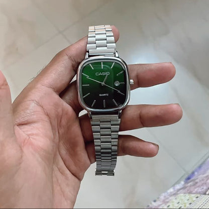 Casio Quartz Classic Silver & Black Watch For Men & Women